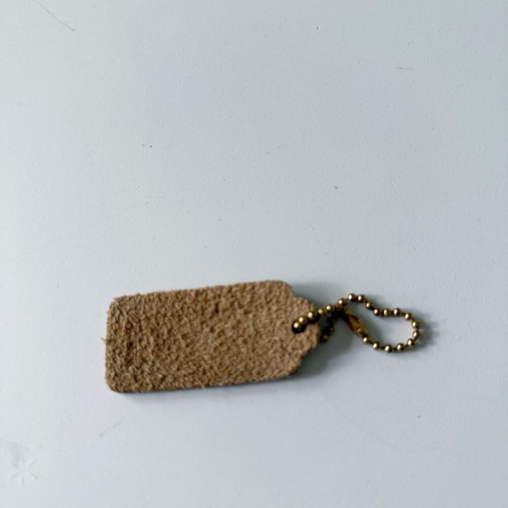 Vtg Coach 2.25" Hang Tag Fob Leatherware 1 Sided British Tan Pre '94 Bag Charm - Picture 3 of 6